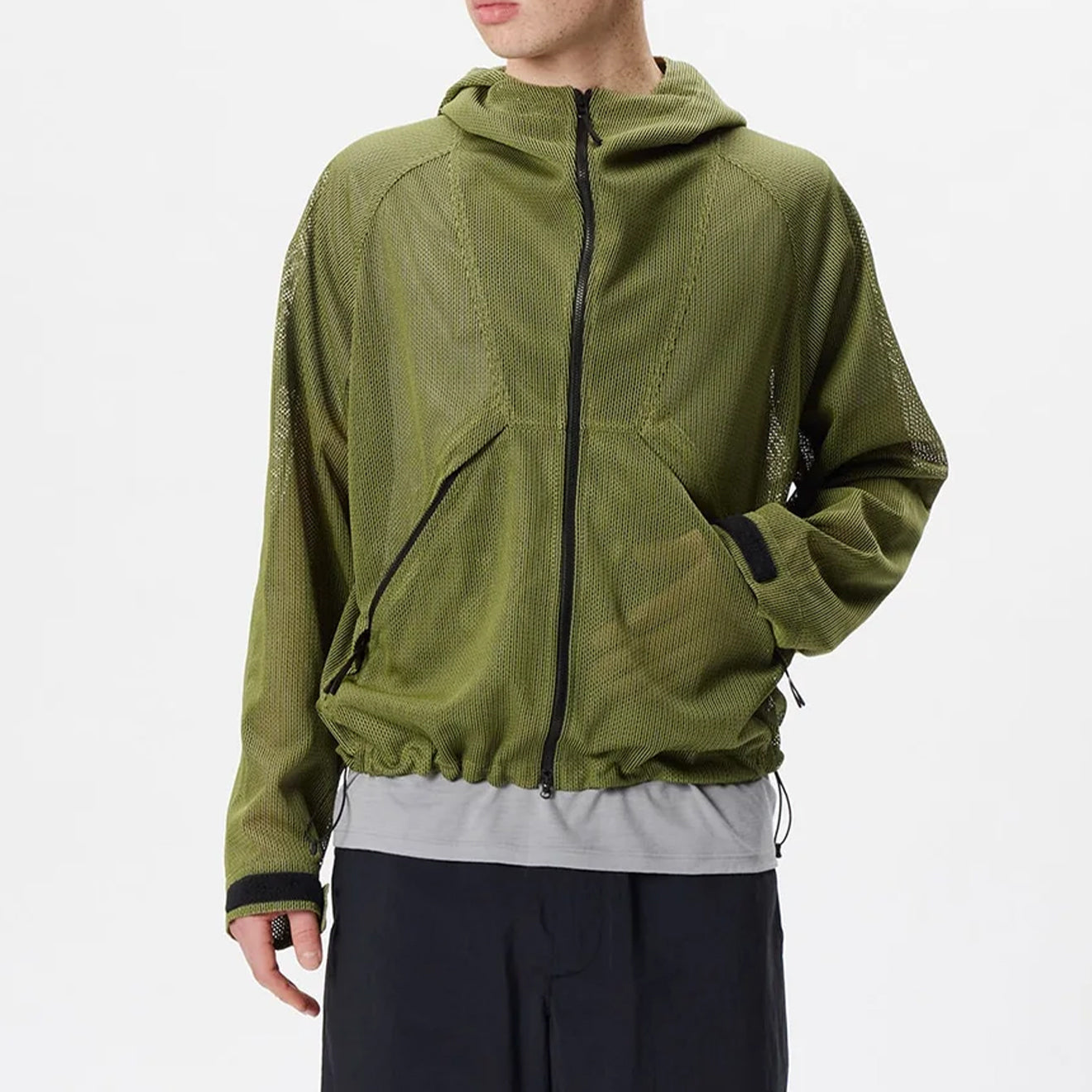 Goldwin Tonalith Mesh Hooded Jacket Black