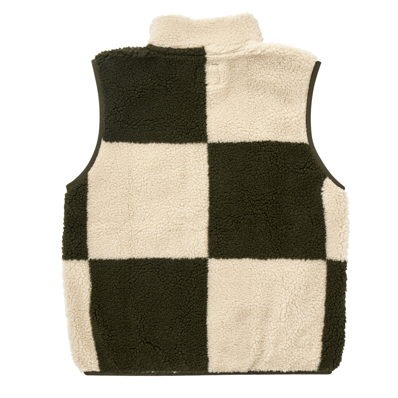 Gramicci Checkered Sherpa Vest Natural / Olive Check - The Sporting Lodge