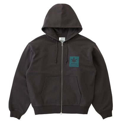 Gramicci Hemp Zip Hooded Sweatshirt Deep Brown