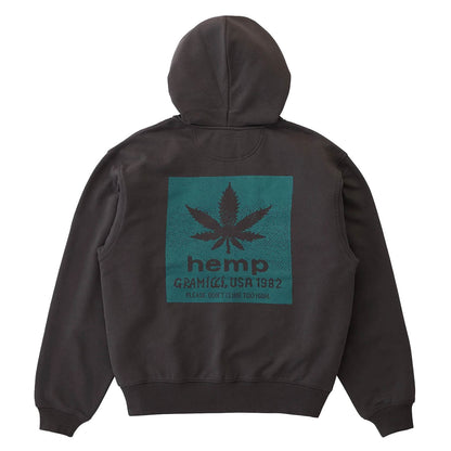 Gramicci Hemp Zip Hooded Sweatshirt Deep Brown