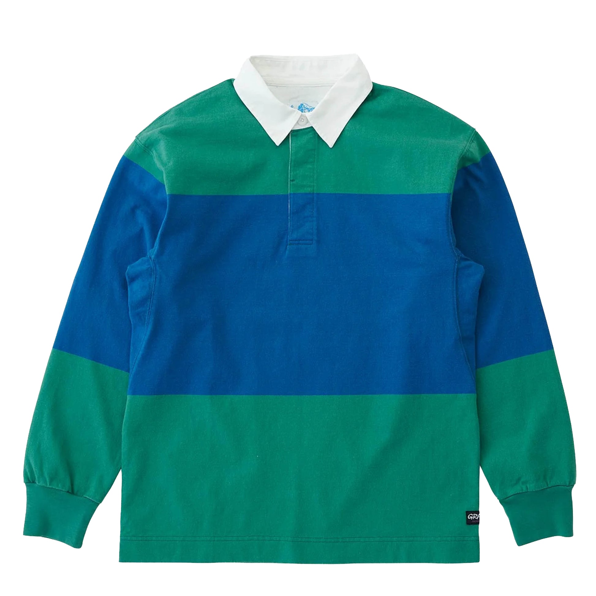 Gramicci Langdon Rugby Shirt Cerulean / Emerald - The Sporting Lodge