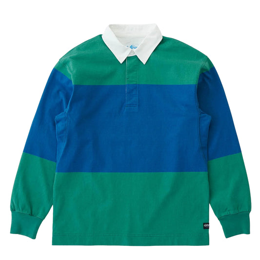 Gramicci Langdon Rugby Shirt Cerulean / Emerald - The Sporting Lodge