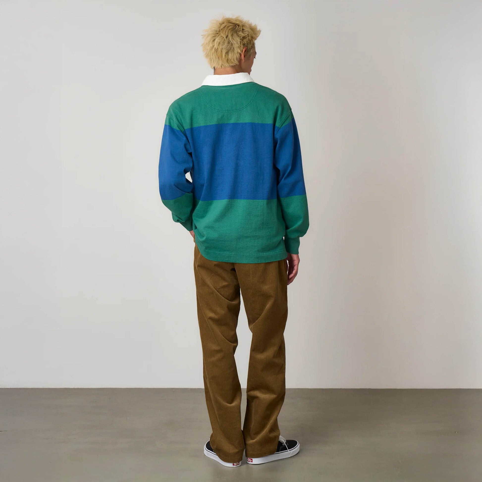 Gramicci Langdon Rugby Shirt Cerulean / Emerald - The Sporting Lodge