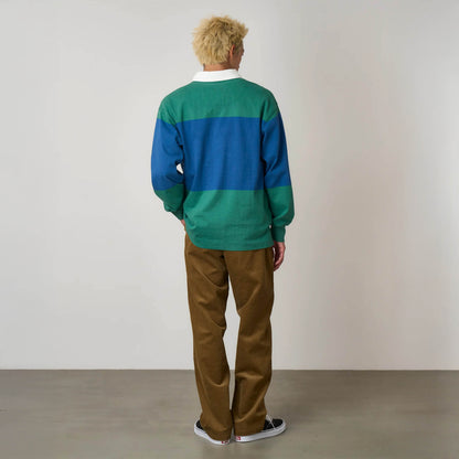 Gramicci Langdon Rugby Shirt Cerulean / Emerald - The Sporting Lodge