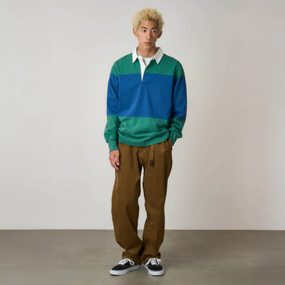 Gramicci Langdon Rugby Shirt Cerulean / Emerald - The Sporting Lodge