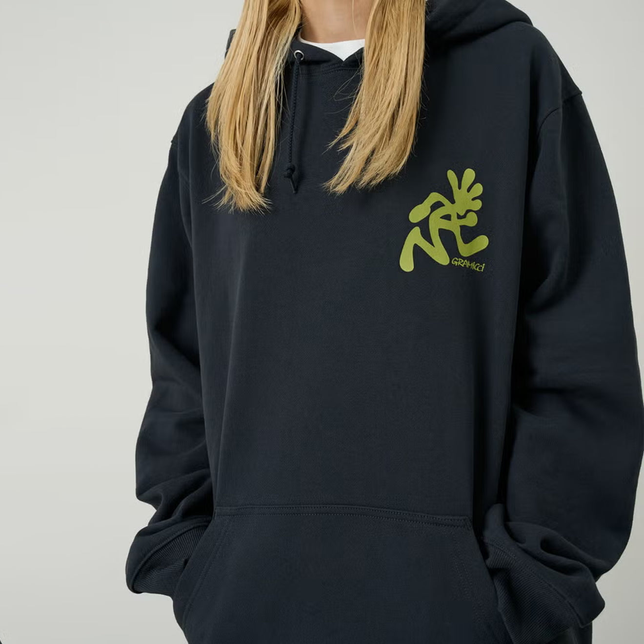 Gramicci Running Man Hooded Sweatshirt Vintage Black