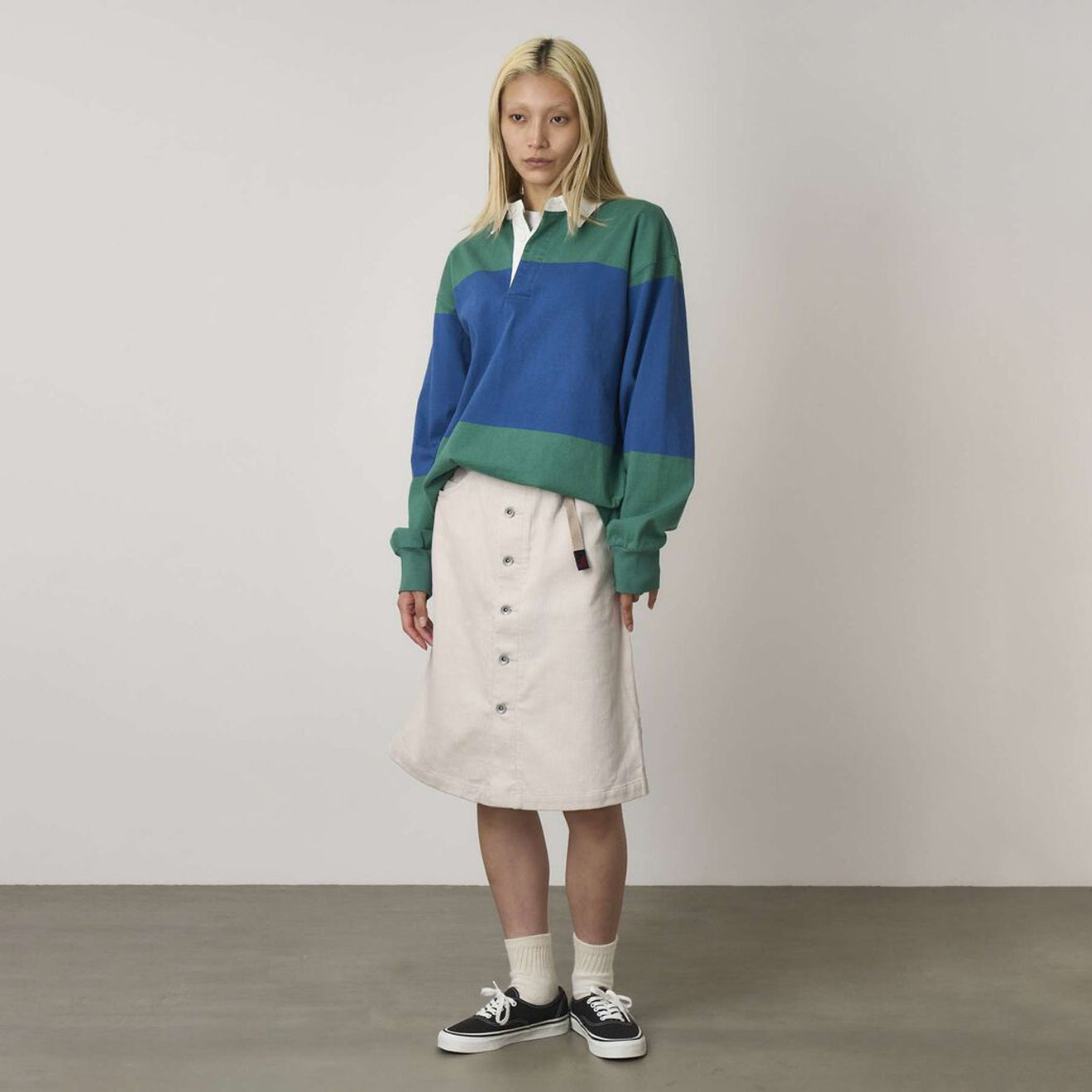 Gramicci Womens Buttoned Down Midi Skirt Bone