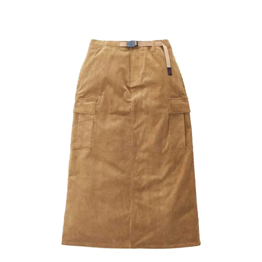 Gramicci Womens Corduroy Long Cargo Skirt Mocha Beige
