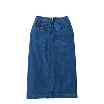 Gramicci Womens Long Denim Skirt Mid Indigo - The Sporting Lodge