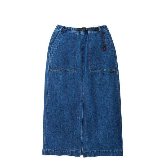 Gramicci Womens Long Denim Skirt Mid Indigo - The Sporting Lodge