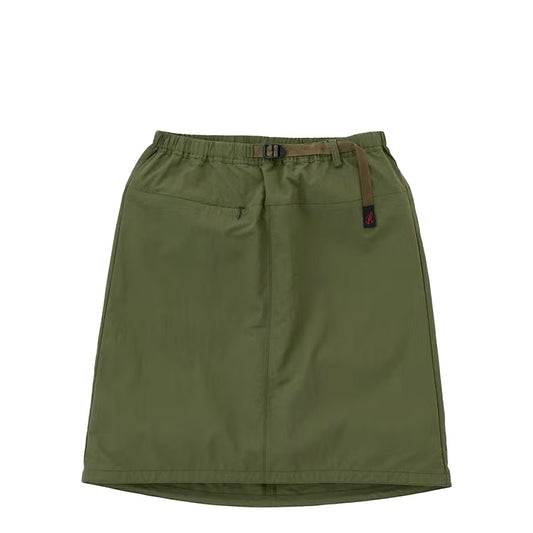 Gramicci Womens Nylon Packable Midi Skirt Olive