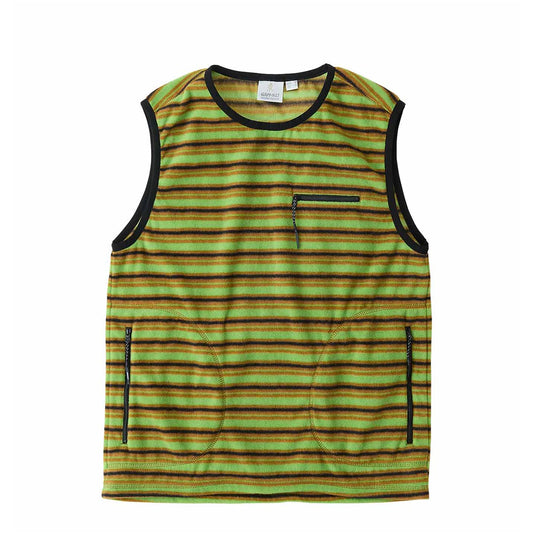 Gramicci Womens Thermal Fleece Pullover Chartreuse Stripe