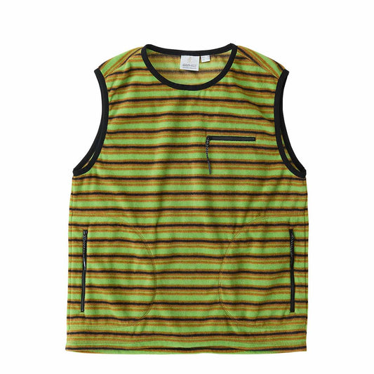 Gramicci Womens Thermal Fleece Pullover Chartreuse Stripe