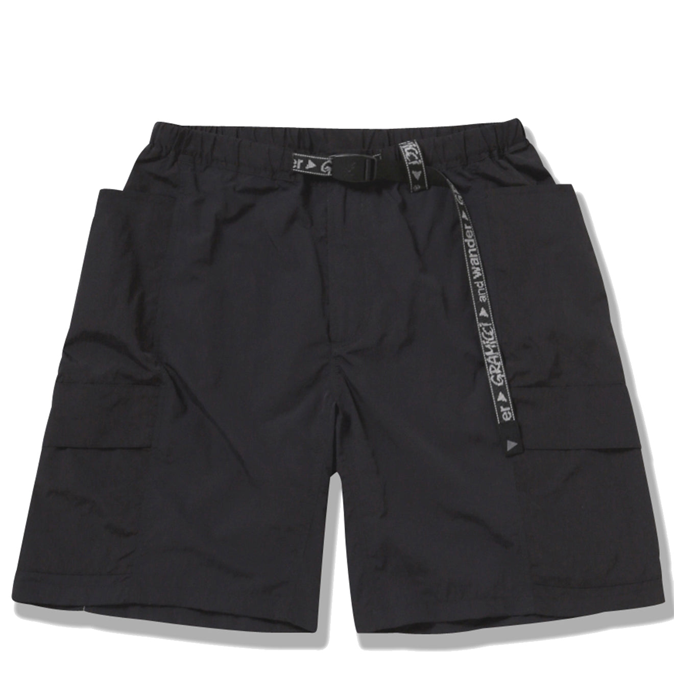 Gramicci x And Wander Patchwork Wind Short Black | The Sporting Lodge