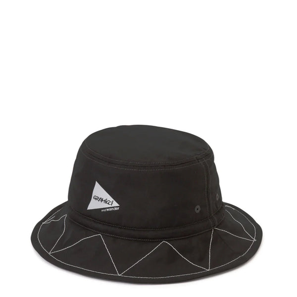 Gramicci x And Wander Zigzag Stitch Hat Black | The Sporting Lodge