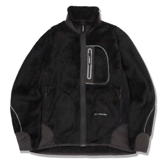 And Wander High Loft Fleece Jacket Black - The Sporting Lodge