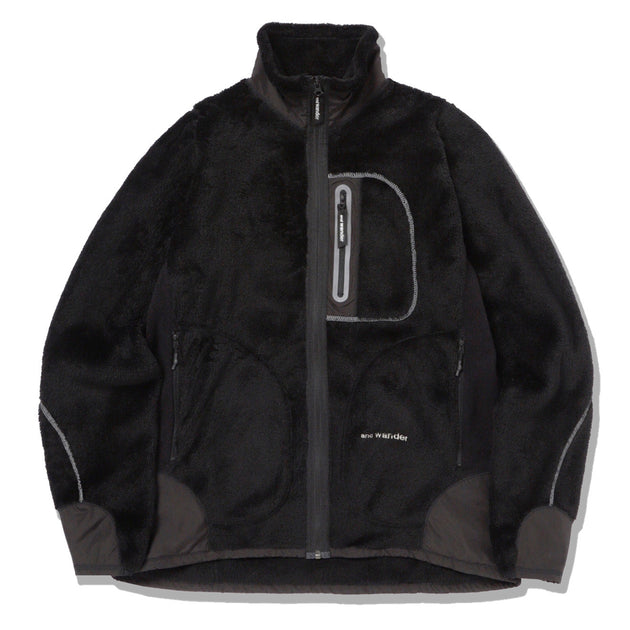 And Wander High Loft Fleece Jacket Black | The Sporting Lodge