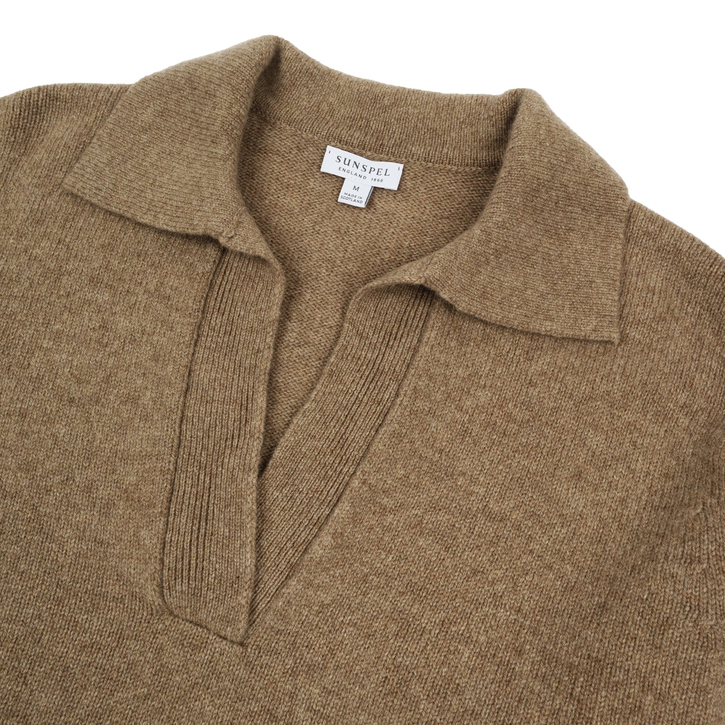 Sunspel Womens Lambswool Polo Mink