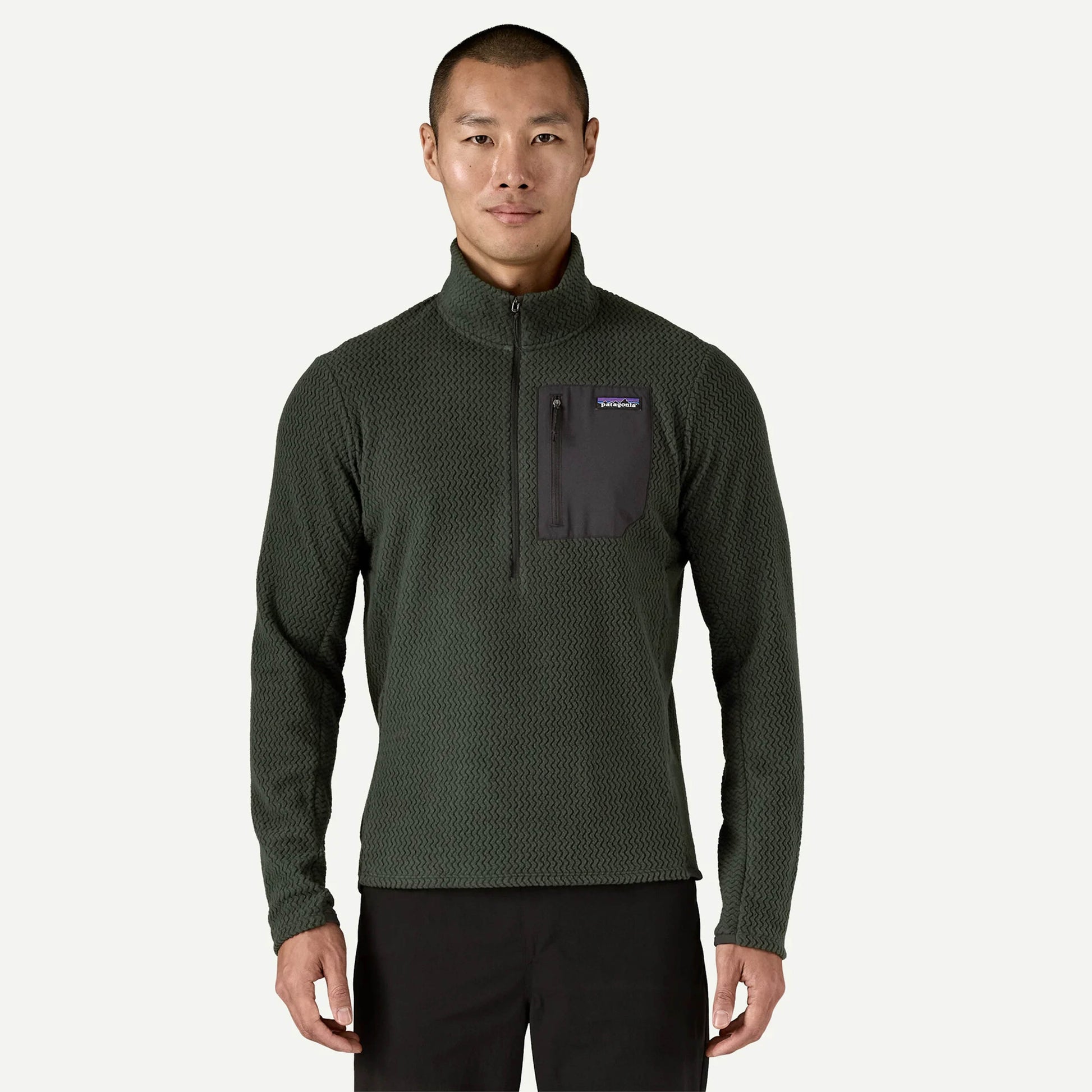 Patagonia R1 Air Fleece Zip-Neck Old Growth Green - The Sporting Lodge