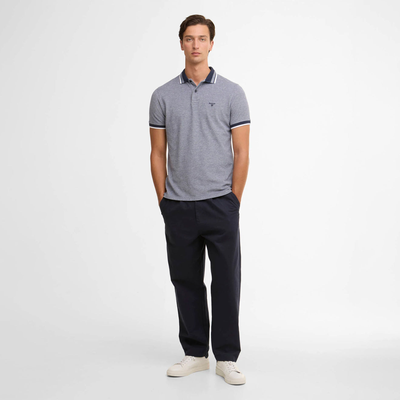 Barbour Castleford Tailored Polo Shirt Navy