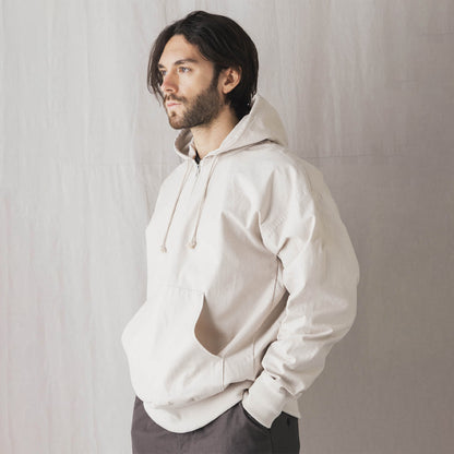 Jackman Back Nep Zip Parka Hooded Sweat Rosin White - The Sporting Lodge