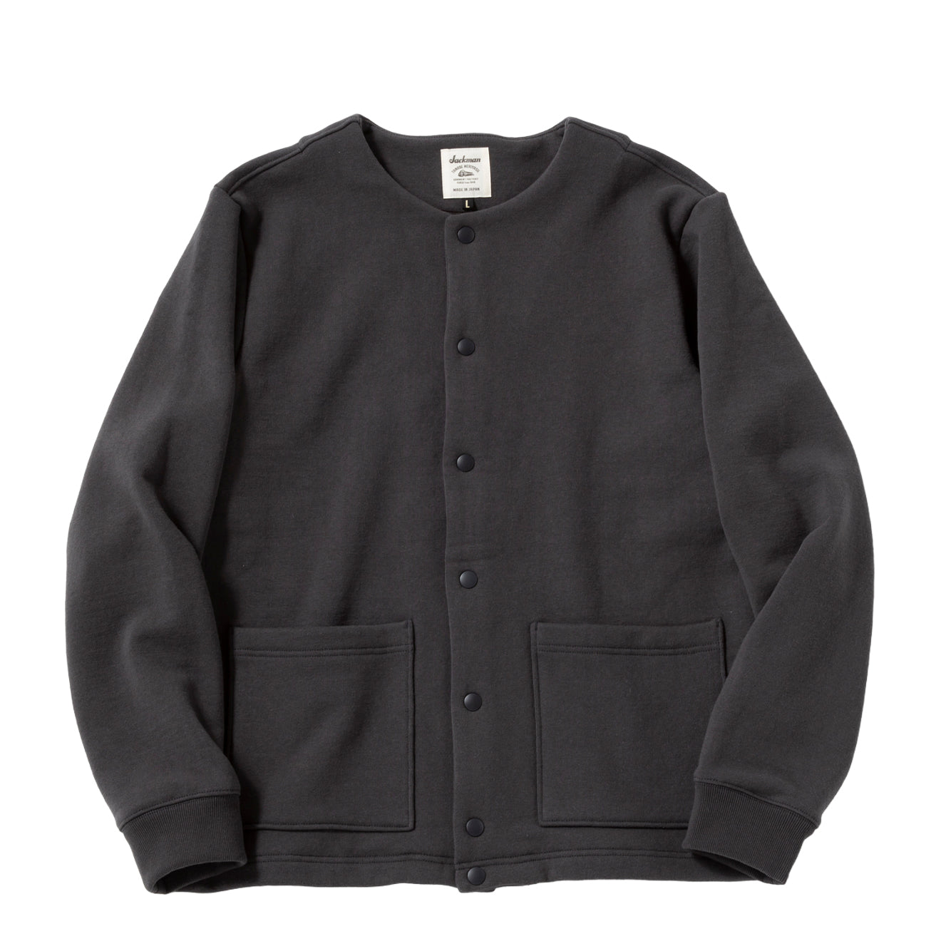 Jackman Big Loop Collarless Sweat Jacket Ink