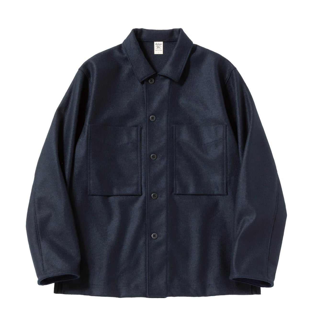 Jackman Comp Wool BB Overshirt Jacket Navy - The Sporting Lodge