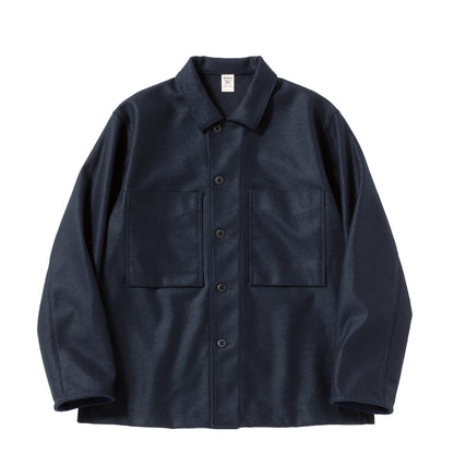 Jackman Comp Wool BB Overshirt Jacket Navy