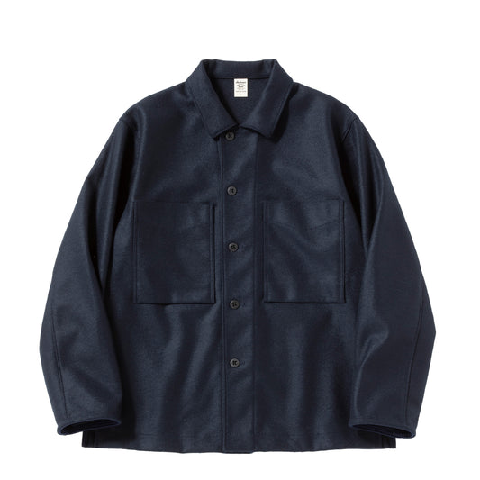 Jackman Comp Wool BB Overshirt Jacket Navy