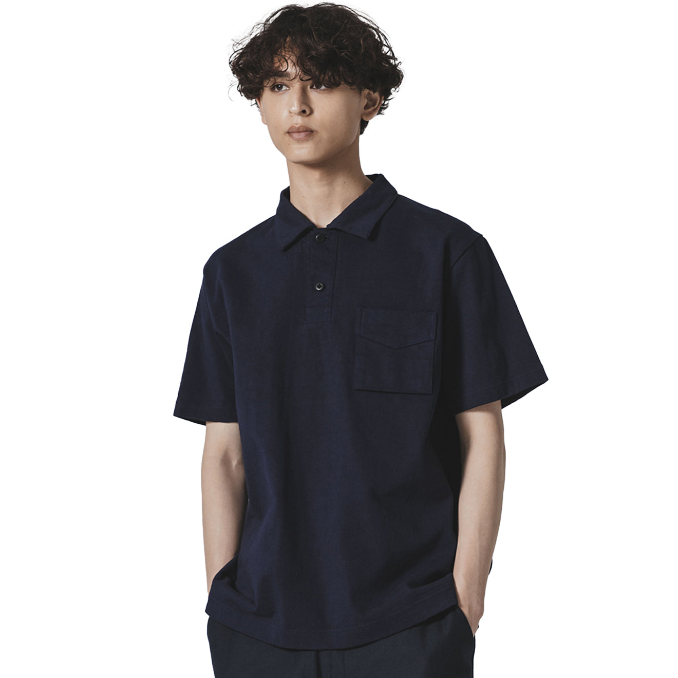 Jackman Dotsume Pocket Polo Navy - The Sporting Lodge