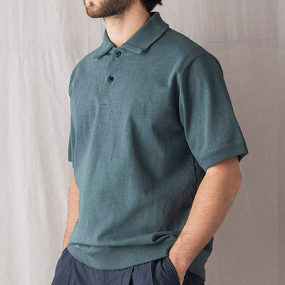 Jackman Dotsume Rib S/S Polo Shirt Black