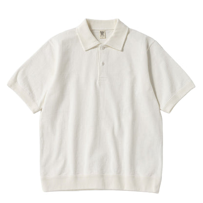 Jackman Dotsume Rib S/S Polo Shirt Off White