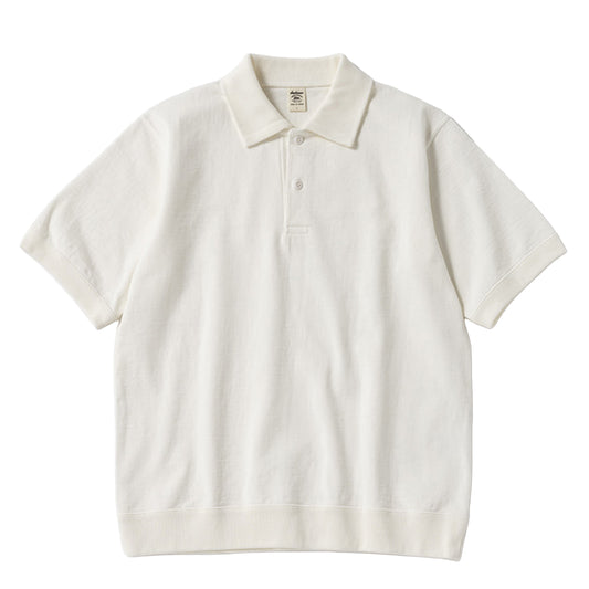 Jackman Dotsume Rib S/S Polo Shirt Off White
