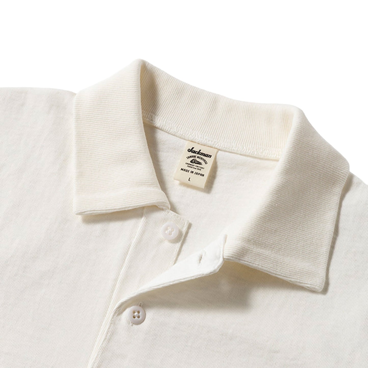 Jackman Dotsume Rib S/S Polo Shirt Off White