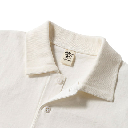 Jackman Dotsume Rib S/S Polo Shirt Off White