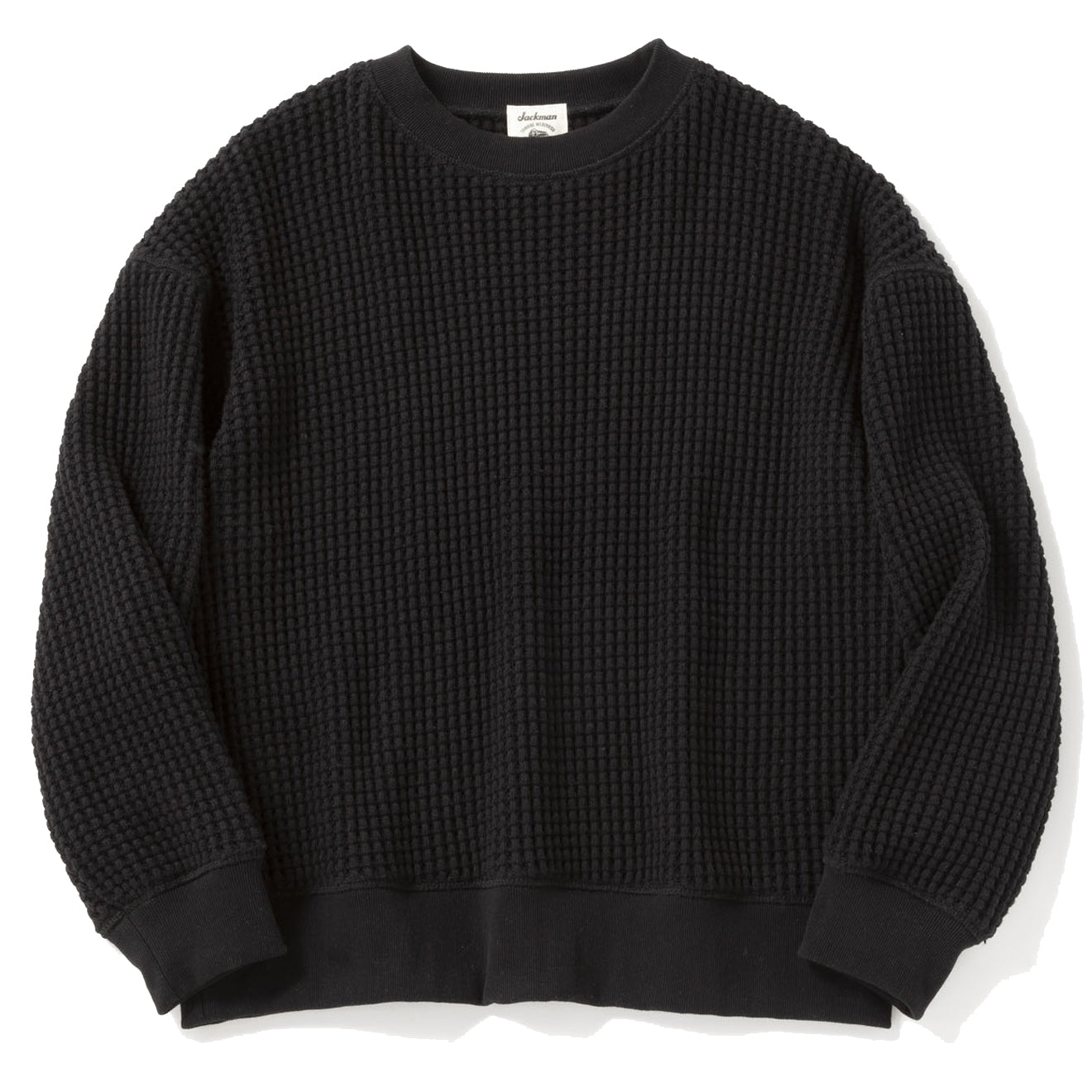Jackman(ジャックマン) Waffle Crewneck Jackman Waffle Crewneck Black | The Sporting Lodge
