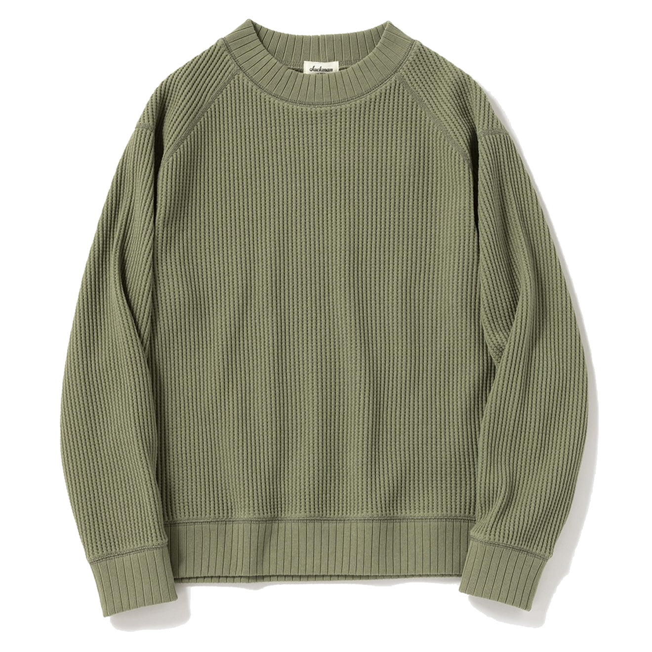 Jackman Waffle Midneck Olive | The Sporting Lodge