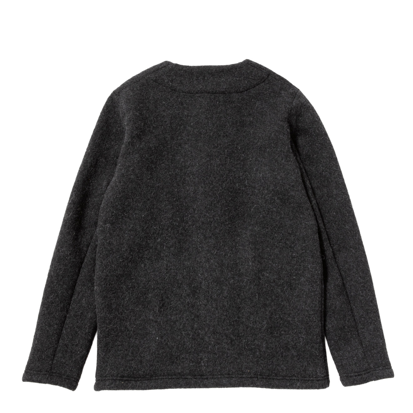 Jackman Wool Collarless Knit Jacket Heather Black
