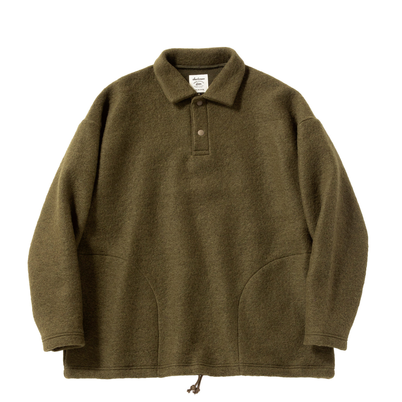 Jackman Wool HIMO Polo Knit Olive