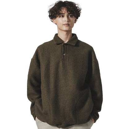 Jackman Wool HIMO Polo Knit Olive