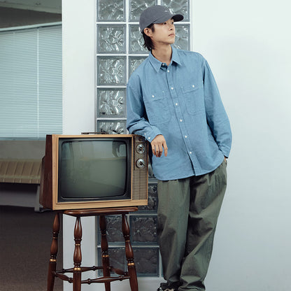Kappy 2 Pocket Denim Shirt Light Blue