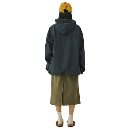 Kappy Button Hoodie Anorak Deep Navy - The Sporting Lodge