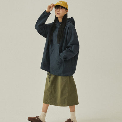Kappy Button Hoodie Anorak Deep Navy - The Sporting Lodge