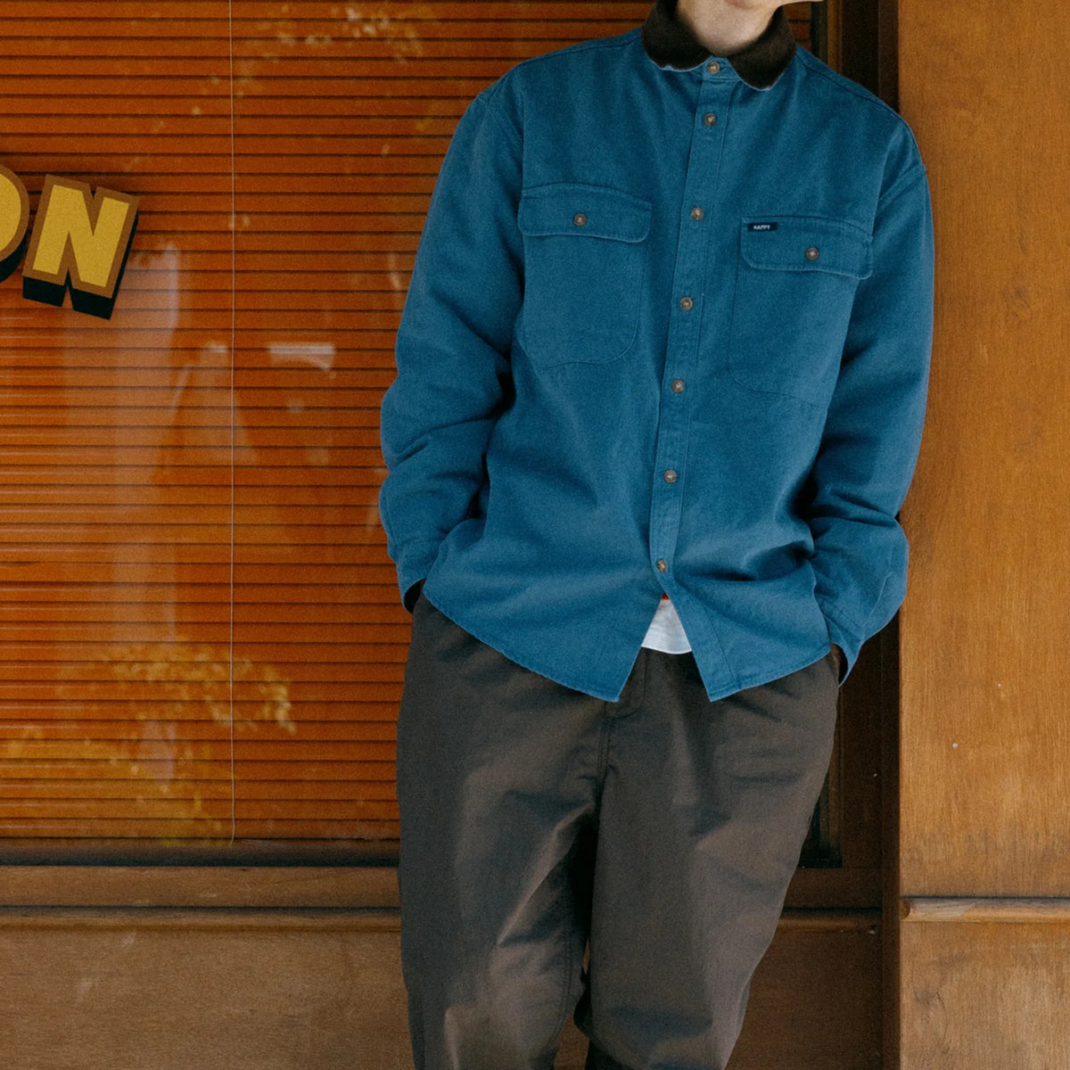 Kappy Canvas Work Shirt Jacket Blue