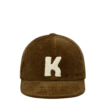Kappy Corduroy Logo Cap Brown