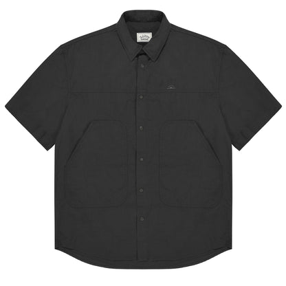 Kappy Cotton Snap Half Shirt Charcoal