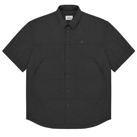 Kappy Cotton Snap Half Shirt Charcoal