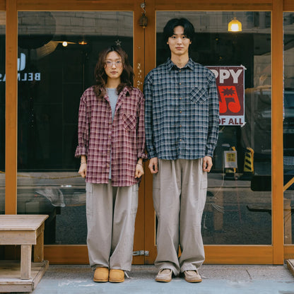 Kappy Flannel Check Shirt Navy