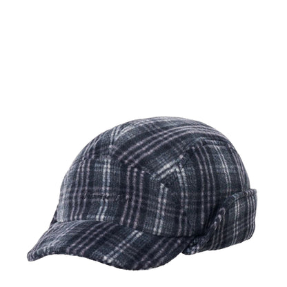 Kappy Fleece Check Trooper Hat Black