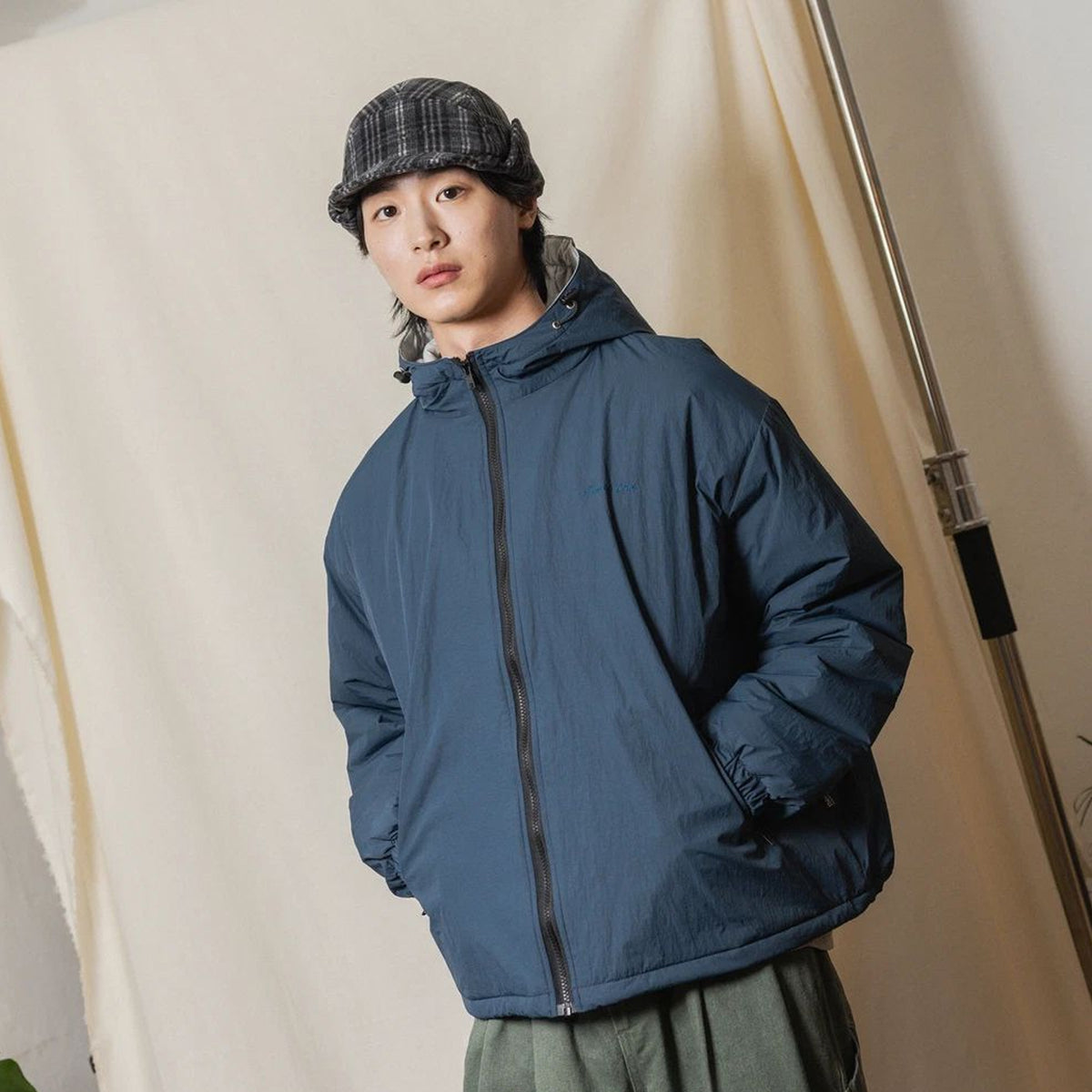 Kappy Fleece Check Trooper Hat Black